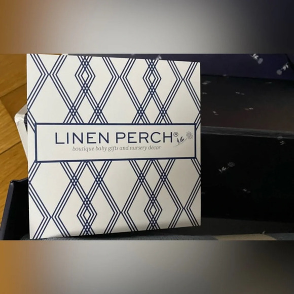 Linen Perch Twin or Sibling Baby Blanket in Gift Box “1 of 2” Blue & Gray - Picture 5 of 6